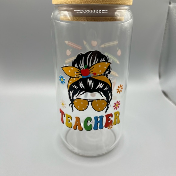 Handmade Other - 🎉 Inspirational Clear Glass Tumbler with Lid and Straw - HANDMADE